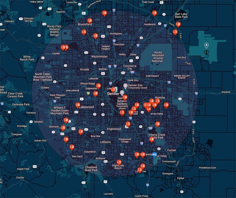 Hail map Denver, Colorado