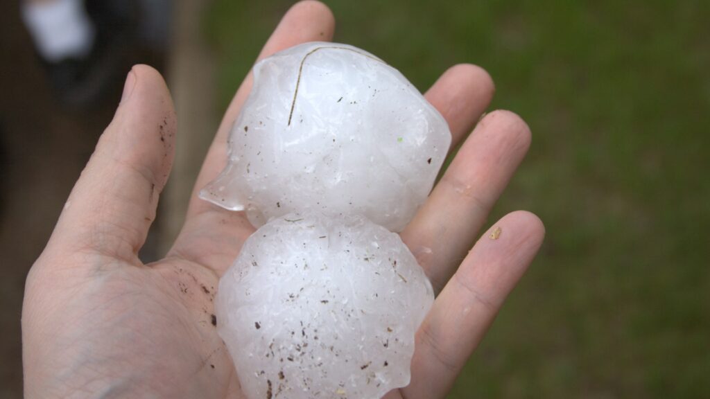 Golf ball-sized hail