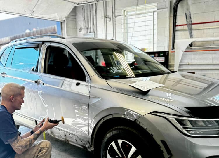 Car being repaied