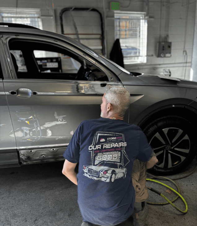 Car technician working on a car repair